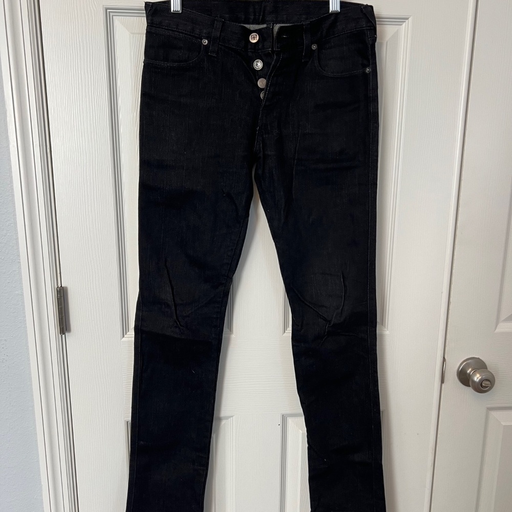 Vintage 00's Ksubi Jeans Mens 30X32 Black Slim Straight Stretch Button Fly Jeans